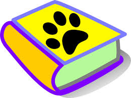 Paw print on book